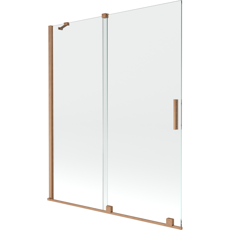Mexen Velar 2-panel sliding bath screen 140 x 150 cm, transparent, brushed copper - 896-140-000-01-65