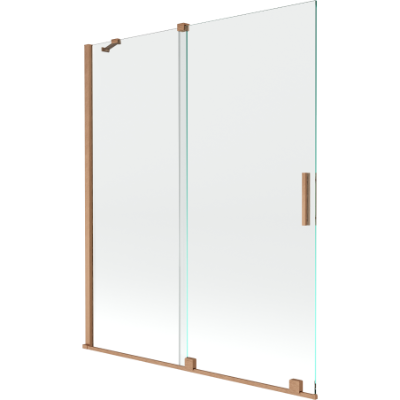 Mexen Velar 2-panel sliding bath screen 140 x 150 cm, transparent, brushed copper - 896-140-000-01-65