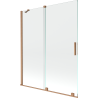 Mexen Velar 2-panel sliding bath screen 140 x 150 cm, transparent, brushed copper - 896-140-000-01-65