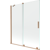Mexen Velar 2-wing retractable bathtub screen 140 x 150 cm, transparent, brushed copper - 896-140-000-01-65
