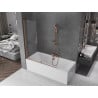 Mexen Velar 2-panel sliding bath screen 140 x 150 cm, transparent, brushed copper - 896-140-000-01-65