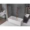 Mexen Velar 2-wing retractable bathtub screen 140 x 150 cm, transparent, brushed copper - 896-140-000-01-65