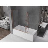 Mexen Velar 2-wing retractable bathtub screen 140 x 150 cm, transparent, brushed copper - 896-140-000-01-65