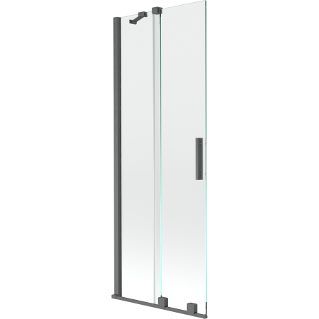 Mexen Velar parawan nawannowy 2-skrzydłowy rozsuwany 75 x 150 cm, transparent, gun gray szczotkowany - 896-075-000-01-66