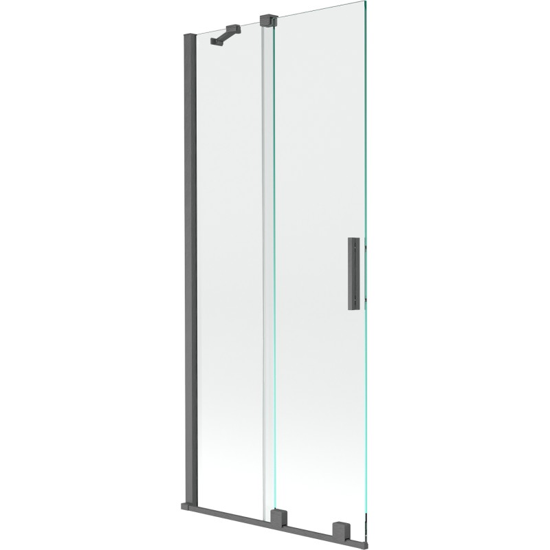 Mexen Velar mampara de baño de 2 hojas correderas 85 x 150 cm, transparente, gris pistola cepillado - 896-085-000-01-66