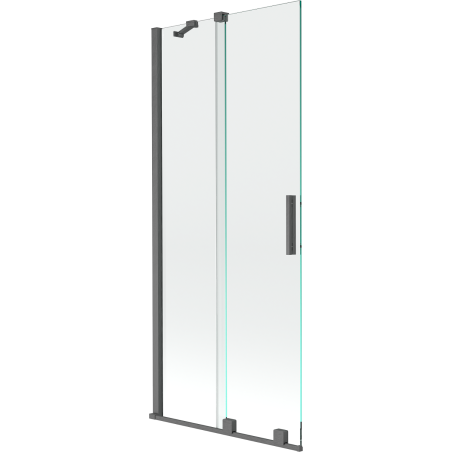 Mexen Velar parawan nawannowy 2-skrzydłowy rozsuwany 85 x 150 cm, transparent, gun gray szczotkowany - 896-085-000-01-66