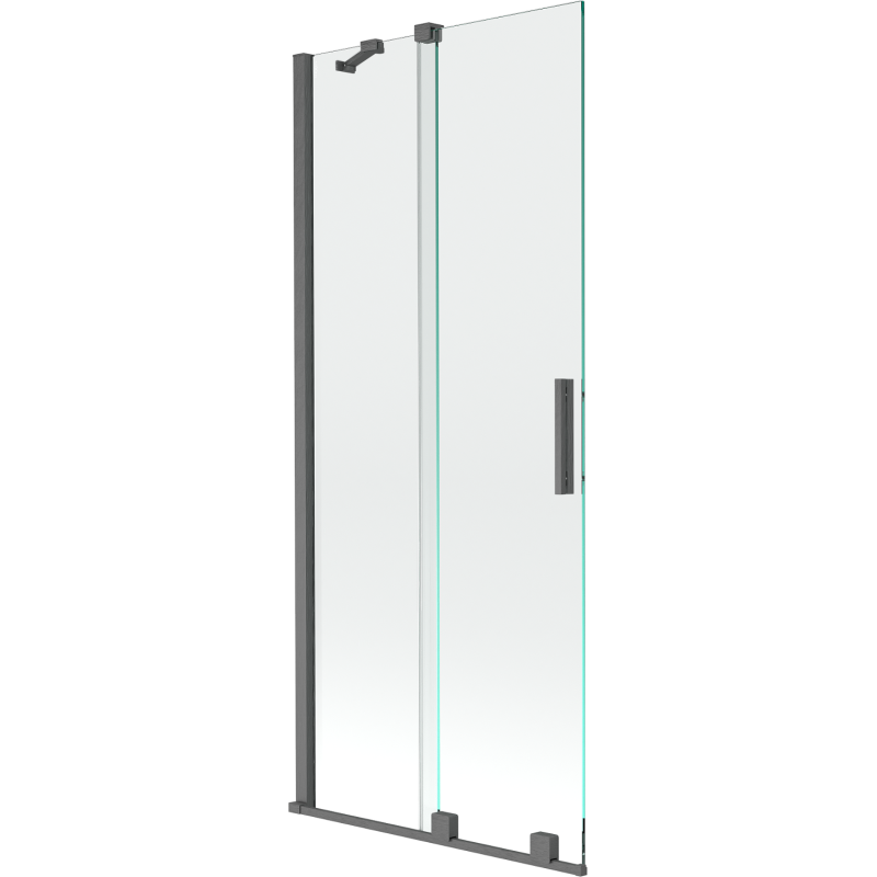 Mexen Velar Duschwand 2-flügelig verschiebbar 80 x 150 cm, transparent, gun gray gebürstet - 896-080-000-01-66