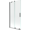 Mexen Velar 2-delige schuifbare badwand 90 x 150 cm, transparant, geborsteld gun gray - 896-090-000-01-66