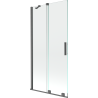 Mexen Velar 2-wing Sliding Bath Screen 90 x 150 cm, Transparent, Brushed Gun Gray - 896-090-000-01-66