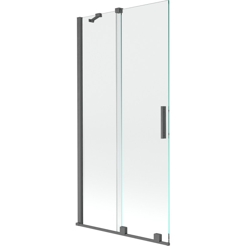 Mexen Velar 2-vleugelige verschuifbare badwand 95 x 150 cm, transparant, geborsteld geweergrijs - 896-095-000-01-66