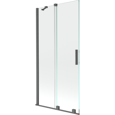 Mexen Velar parawan nawannowy 2-skrzydłowy rozsuwany 95 x 150 cm, transparent, gun gray szczotkowany - 896-095-000-01-66