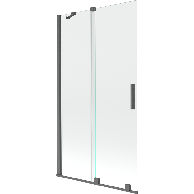 Mexen Velar badwand tweedelige schuifdeur 100 x 150 cm, transparant, geborsteld geweergrijs - 896-100-000-01-66