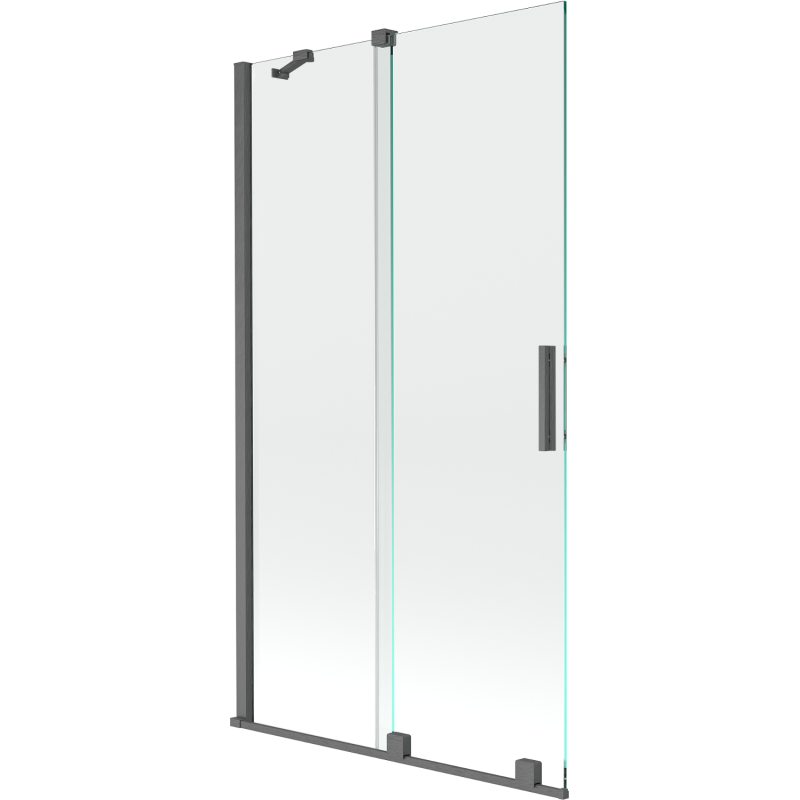 Mexen Velar mampara de bañera de 2 hojas correderas 100 x 150 cm, transparente, gris arma cepillado - 896-100-000-01-66