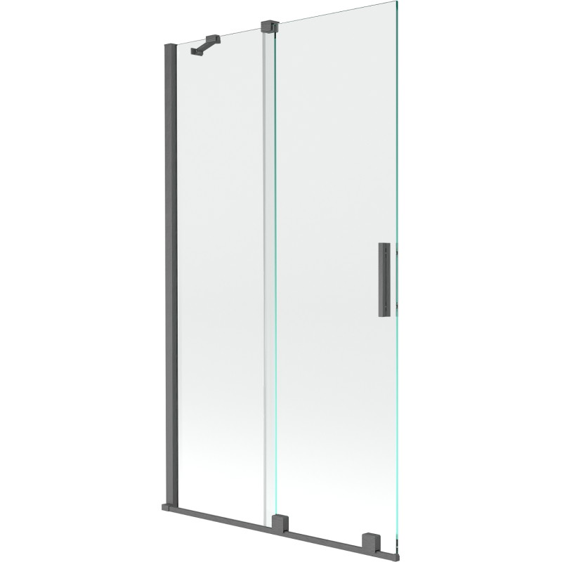 Mexen Velar mampara de bañera de 2 paneles correderos 100 x 150 cm, transparente, gris pistola cepillado - 896-100-000-01-66