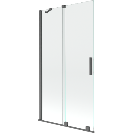Mexen Velar badwand tweedelige schuifdeur 100 x 150 cm, transparant, geborsteld geweergrijs - 896-100-000-01-66
