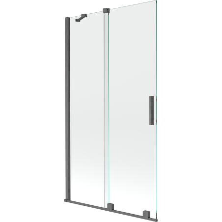 Mexen Velar Duschabtrennung, 2-flügelige Schiebetür, 100 x 150 cm, transparent, gebürstetes Gun Gray - 896-100-000-01-66