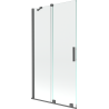 Mexen Velar badwand tweedelige schuifdeur 100 x 150 cm, transparant, geborsteld geweergrijs - 896-100-000-01-66
