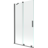 Mexen Velar Duschabtrennung, 2-flügelige Schiebetür, 100 x 150 cm, transparent, gebürstetes Gun Gray - 896-100-000-01-66
