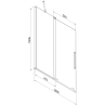 Mexen Velar parawan nawannowy 2-skrzydłowy rozsuwany 100 x 150 cm, transparent, gun gray szczotkowany - 896-100-000-01-66
