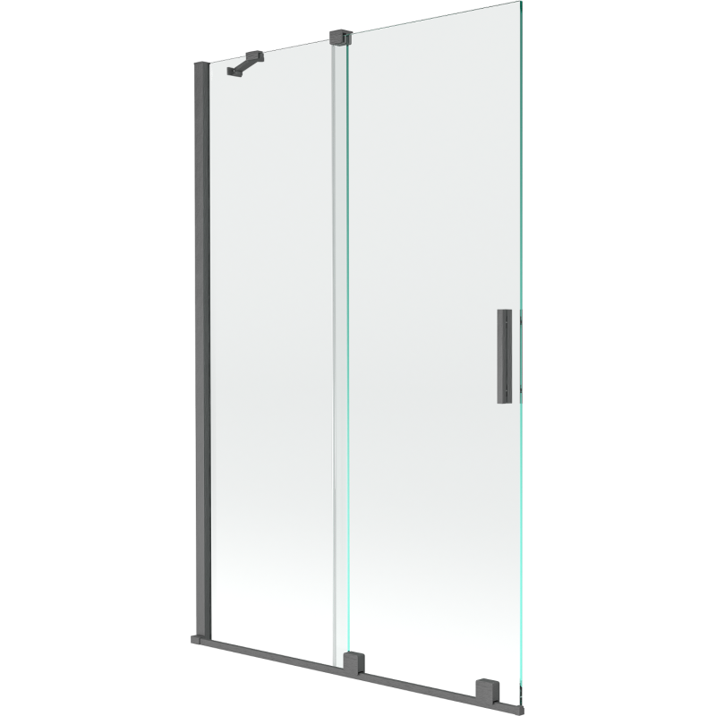 Mexen Velar 2-delige verschuifbare badwand 110 x 150 cm, transparant, geborsteld grijs - 896-110-000-01-66