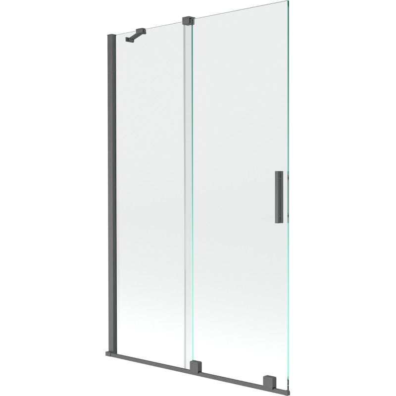 Mexen Velar zweiflügelige Duschwand, verschiebbar 110 x 150 cm, transparent, gebürstet gun gray - 896-110-000-01-66