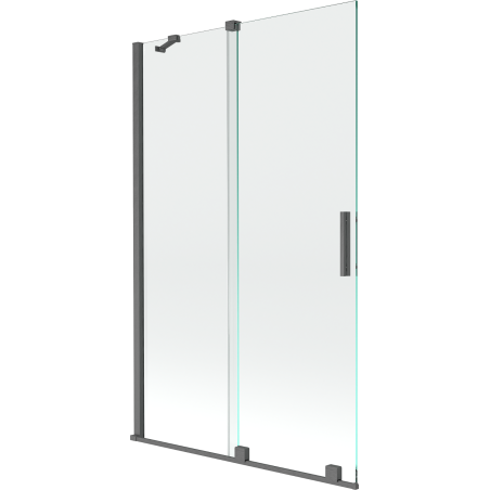 Mexen Velar 2-flügelige Duschwand 110 x 150 cm, transparent, gebürstetes Gun Gray - 896-110-000-01-66