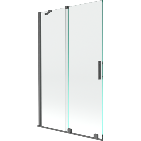 Mexen Velar 2-flügelige Duschwand, verschiebbar 110 x 150 cm, transparent, gebürstetes Gun Gray - 896-110-000-01-66