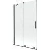 Mexen Velar 2-delige verschuifbare badwand 110 x 150 cm, transparant, geborsteld grijs - 896-110-000-01-66