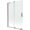 Paroi de douche Mexen Velar à 2 volets coulissants 120 x 150 cm, transparent, gris canon brossé - 896-120-000-01-66