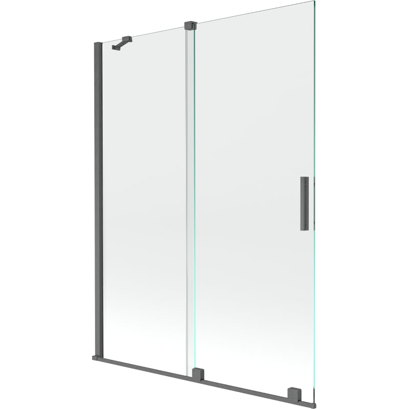 Mexen Velar 2-panel sliding bathtub screen 130 x 150 cm, transparent, brushed gun gray - 896-130-000-01-66