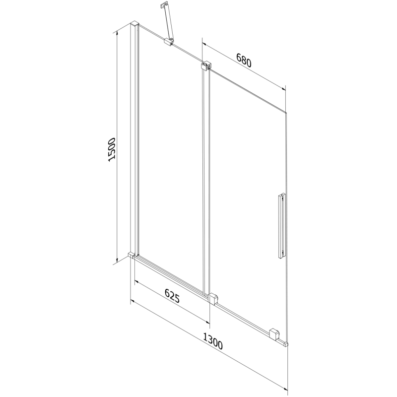Mexen Velar parawan nawannowy 2-skrzydłowy rozsuwany 130 x 150 cm, transparent, gun gray szczotkowany - 896-130-000-01-66