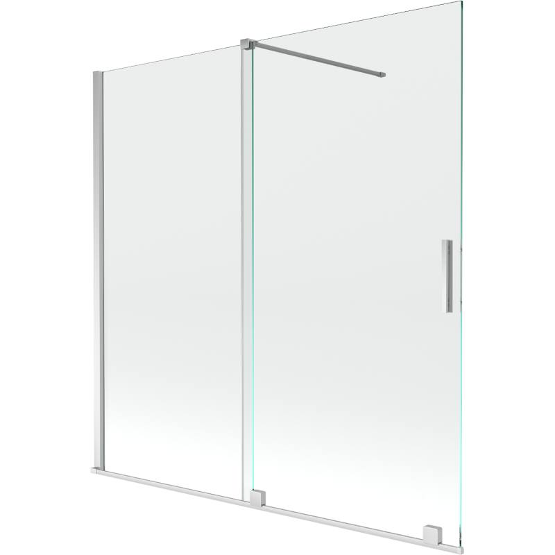 Mexen Velar mampara de baño con 2 paneles correderos 160 x 150 cm, transparente, cromo - 896-160-000-01-01