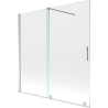 Mexen Velar Badewannen-Faltwand 2-flügelig verschiebbar 160 x 150 cm, transparent, Chrom - 896-160-000-01-01