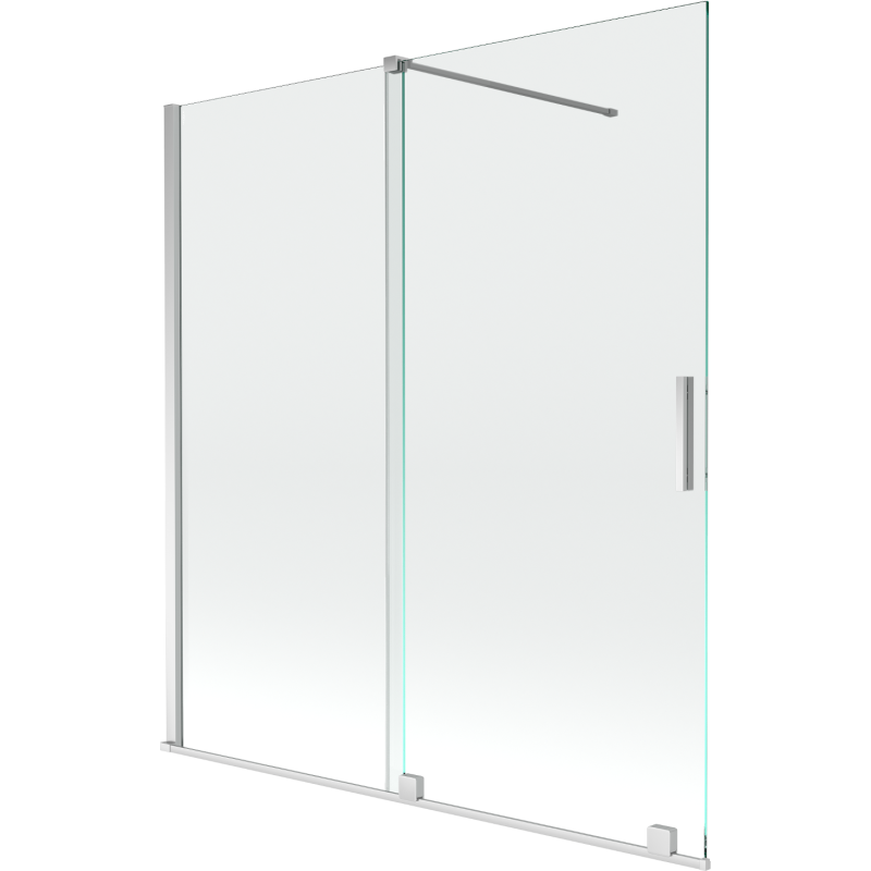 Mexen Velar Badewannenfaltwand, 2-flügelig, 150 x 150 cm, transparent, Chrom - 896-150-000-01-01