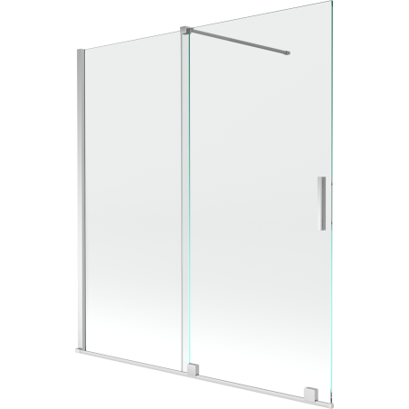 Mexen Velar Badewannenfaltwand, 2-flügelig, 150 x 150 cm, transparent, Chrom - 896-150-000-01-01