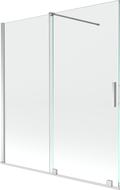 Mexen Velar Badewannenfaltwand, 2-flügelig, 150 x 150 cm, transparent, Chrom - 896-150-000-01-01
