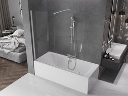 Mexen Velar mampara de baño con 2 paneles correderos 160 x 150 cm, transparente, cromo - 896-160-000-01-01