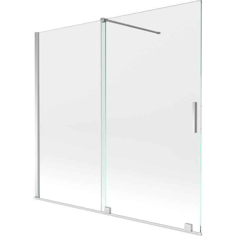 Mexen Velar Duschabtrennung 2-flügelig verschiebbar 170 x 150 cm, transparent, chrom - 896-170-000-01-01