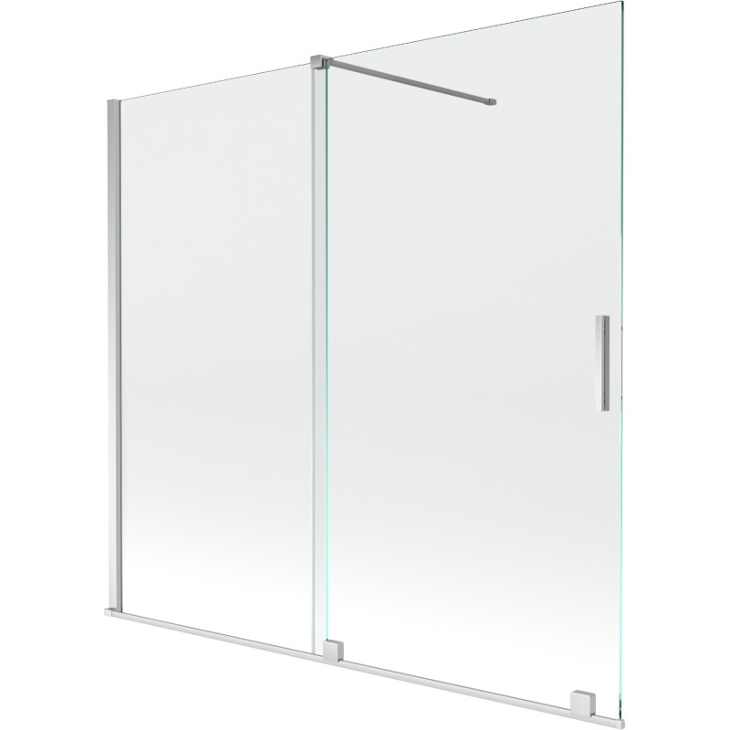Mexen Velar mampara de bañera corredera de 2 alas 170 x 150 cm, transparente, cromo - 896-170-000-01-01