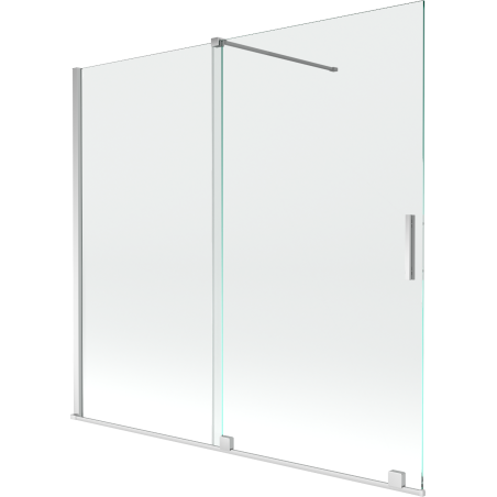 Mexen Velar Duschabtrennung 2-flügelig verschiebbar 170 x 150 cm, transparent, chrom - 896-170-000-01-01