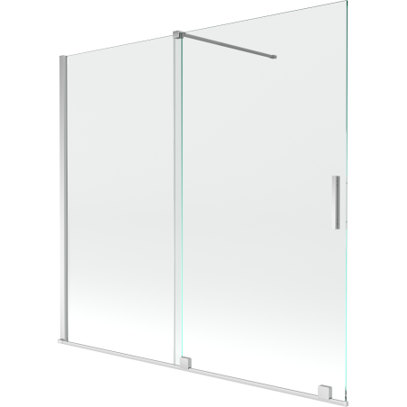 Mexen Velar pare-douche de baignoire 2 panneaux coulissants 170 x 150 cm, transparent, chrome - 896-170-000-01-01
