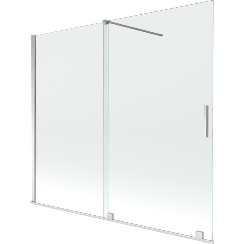 Mexen Velar 2-delige verschuifbare badwand 180 x 150 cm, transparant, chroom - 896-180-000-01-01