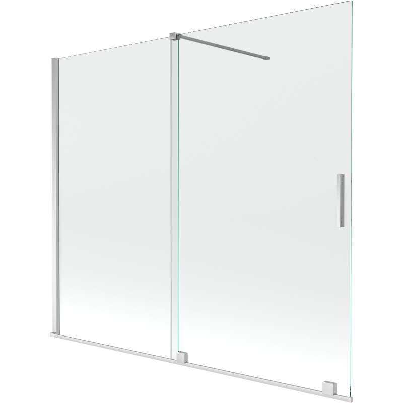 Mexen Velar Duschabtrennung 2-teilig verschiebbar 180 x 150 cm, transparent, Chrom - 896-180-000-01-01