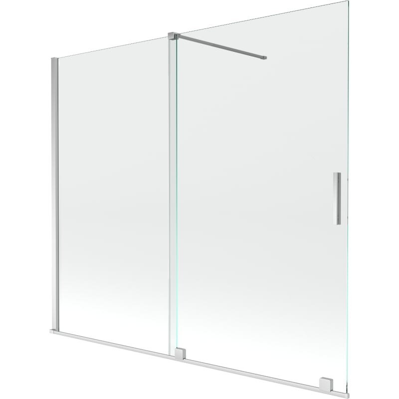 Mexen Velar parawan nawannowy 2-skrzydłowy rozsuwany 180 x 150 cm, transparent, chrom - 896-180-000-01-01