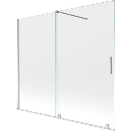 Mexen Velar paroi de baignoire à 2 volets coulissante 180 x 150 cm, transparent, chromé - 896-180-000-01-01