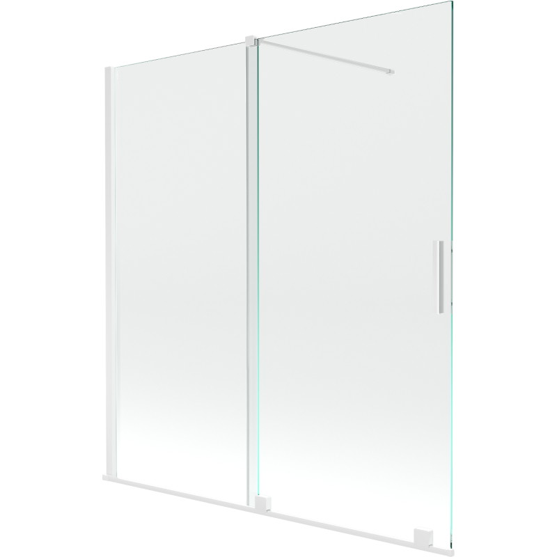 Mexen Velar 2-delige verschuifbare badwandscherm 150 x 150 cm, transparant, wit - 896-150-000-01-20
