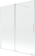 Mexen Velar painel de banho de 2 asas deslizantes 150 x 150 cm, transparente, branco - 896-150-000-01-20