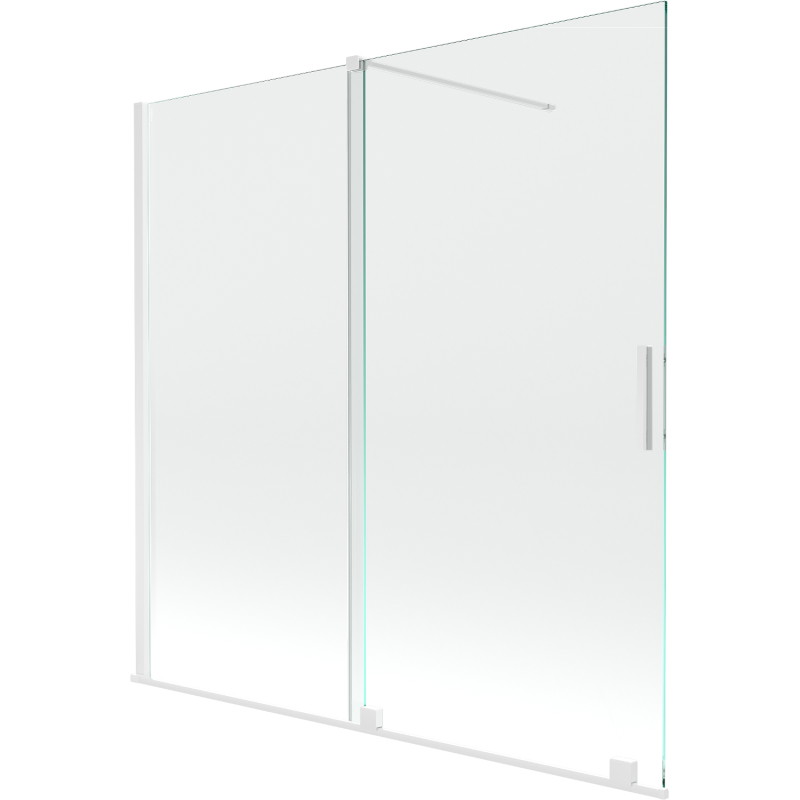 Mexen Velar mampara de bañera extensible de 2 hojas 160 x 150 cm, transparente, blanco - 896-160-000-01-20