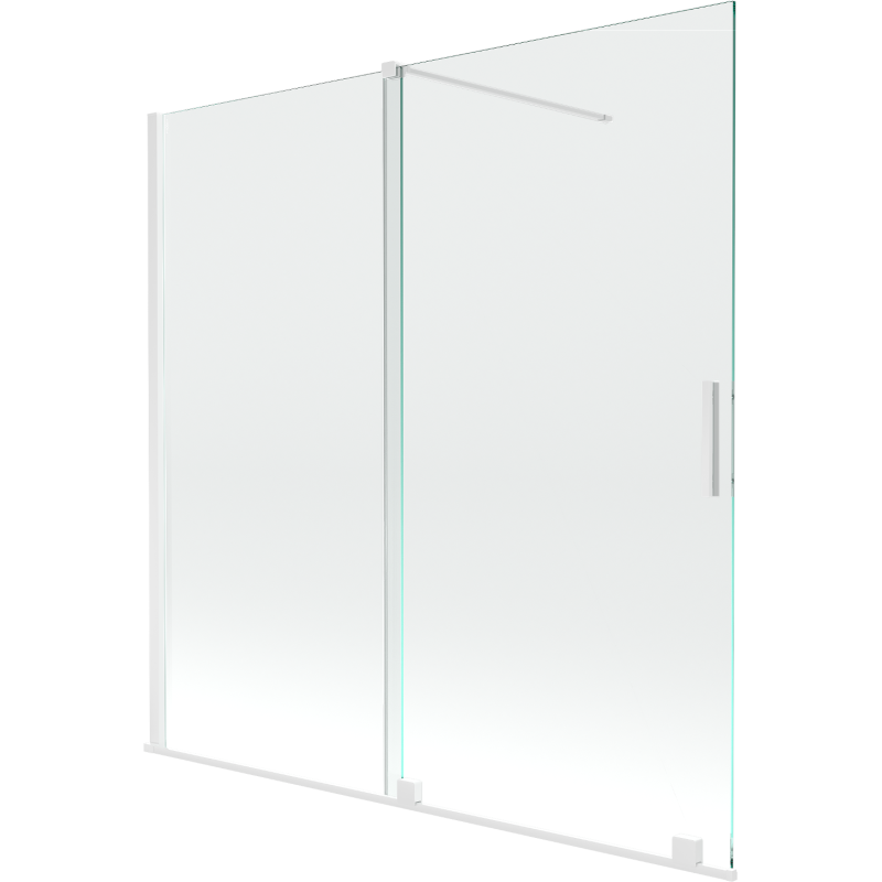 Mexen Velar paroi de baignoire à deux volets coulissants 160 x 150 cm, transparent, blanc - 896-160-000-01-20
