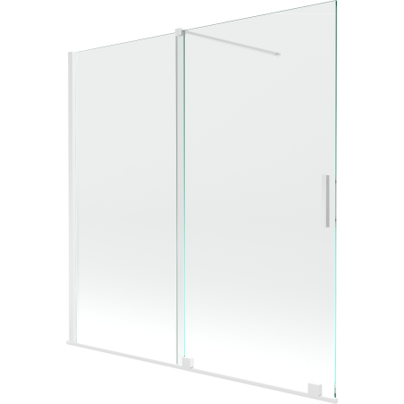 Mexen Velar paroi de baignoire à deux volets coulissants 160 x 150 cm, transparent, blanc - 896-160-000-01-20